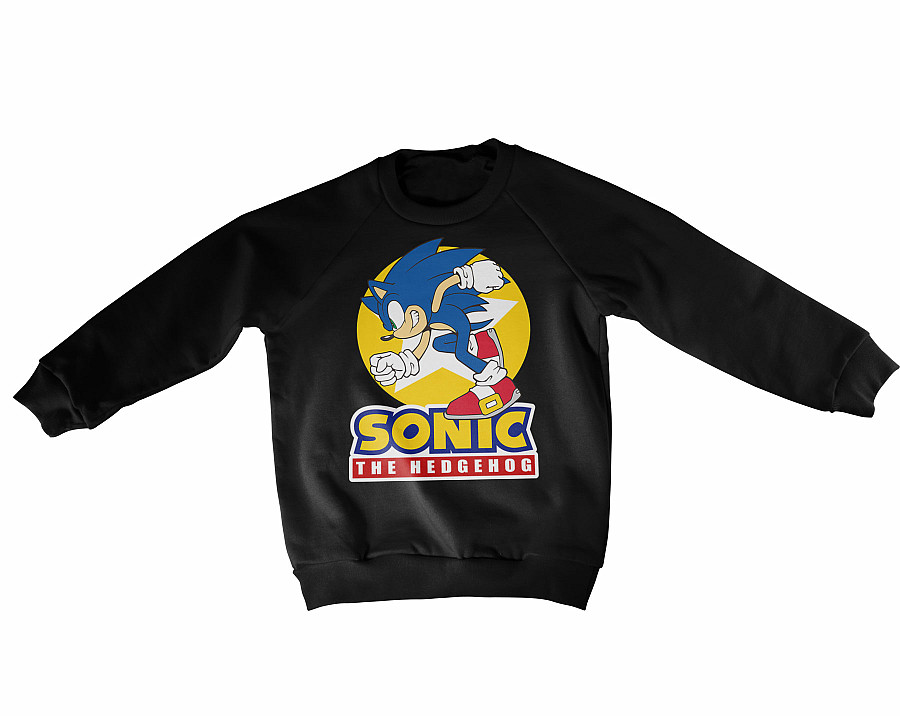 Sonic The Hedgehog mikina, Fast Sonic The Hedgehog Black, dětská, velikost XL velikost XL věk (12 let)