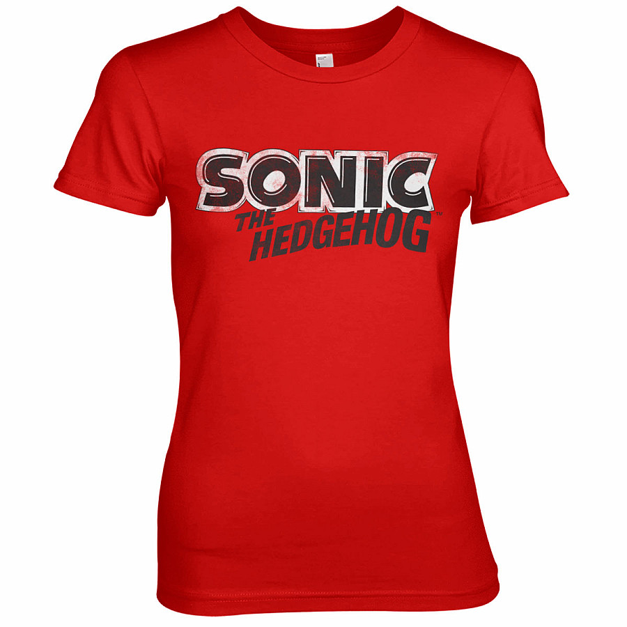 Sonic The Hedgehog tričko, Classic Logo Girly Red, dámské, velikost S