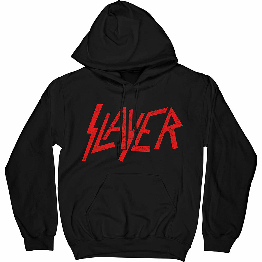 Slayer mikina, Distressed Logo Black, pánská, velikost XXL