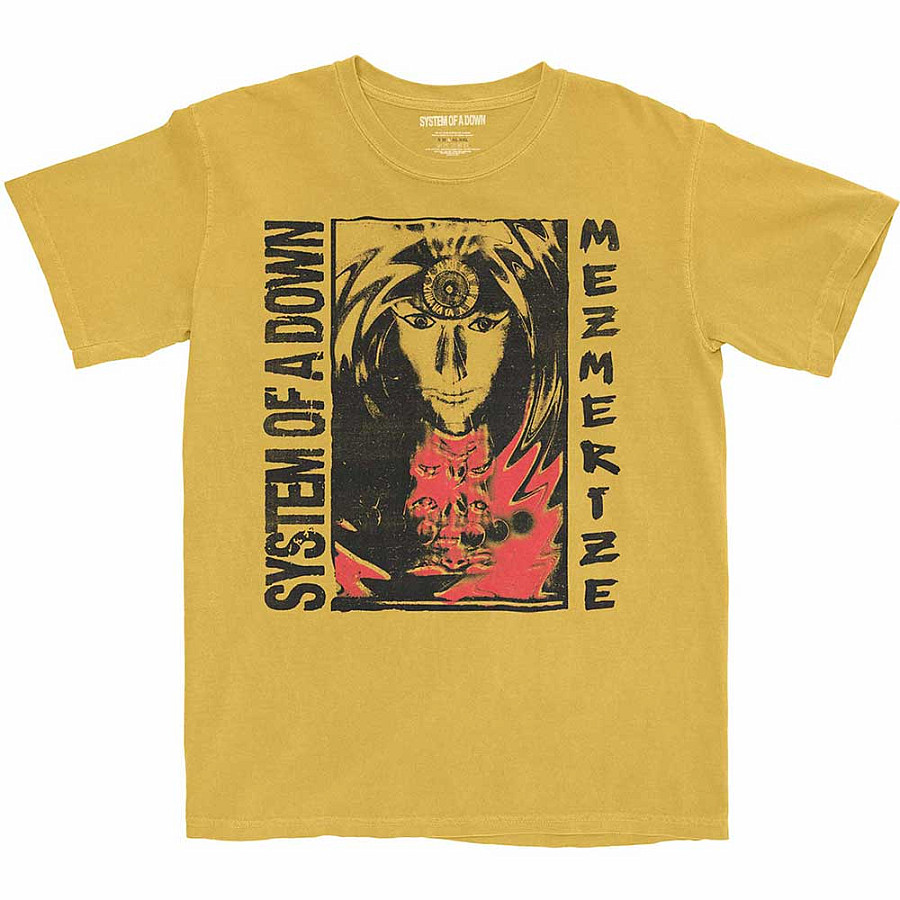 System Of A Down tričko, Reflections Dip Dye Yellow, pánské, velikost S