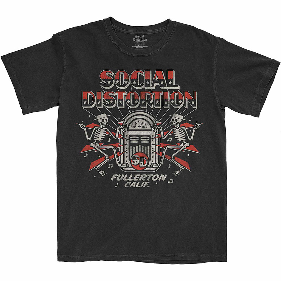 Social Distortion tričko, Jukebox Skelly Black, pánské, velikost S