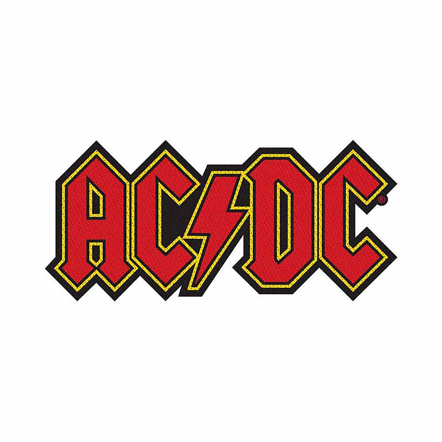 AC/DC tkaná nášivka PES 100 x 50 mm, Logo Cut-Out