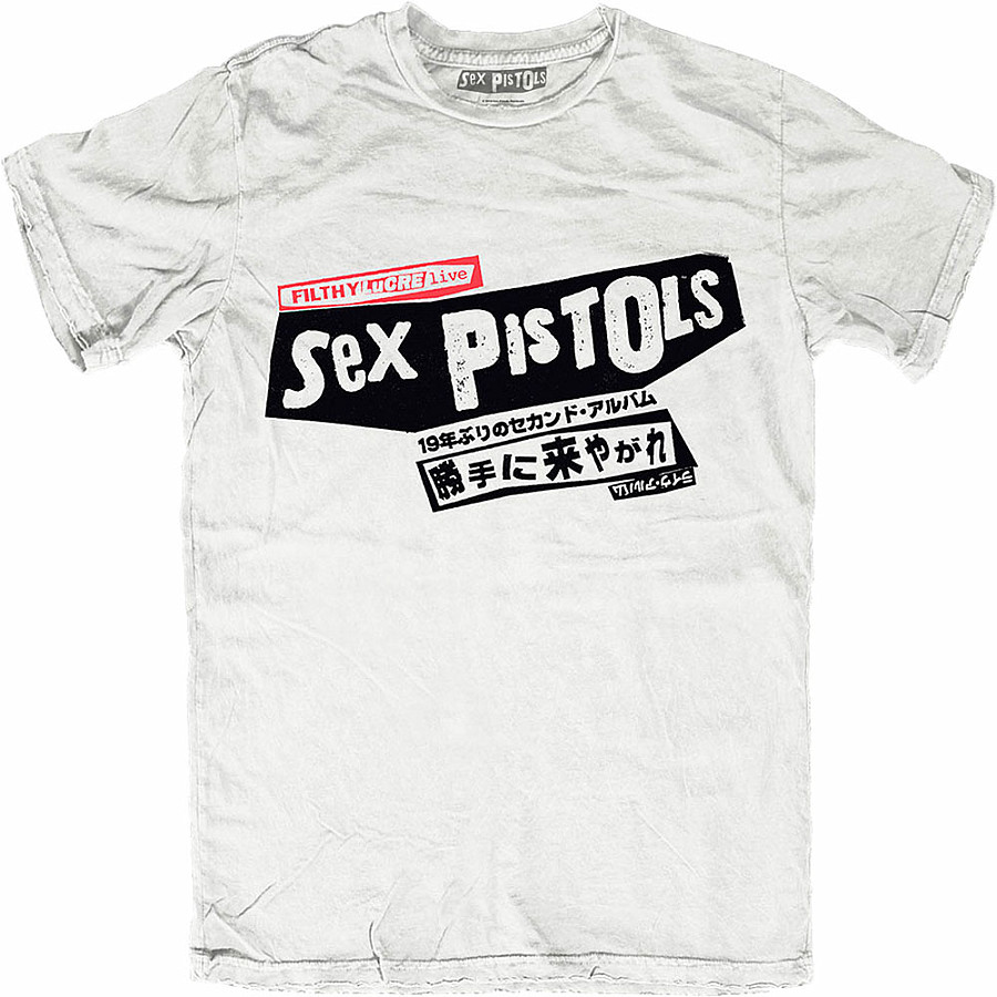 Sex Pistols tričko, Filthy Lucre Japan BP White, pánské, velikost L