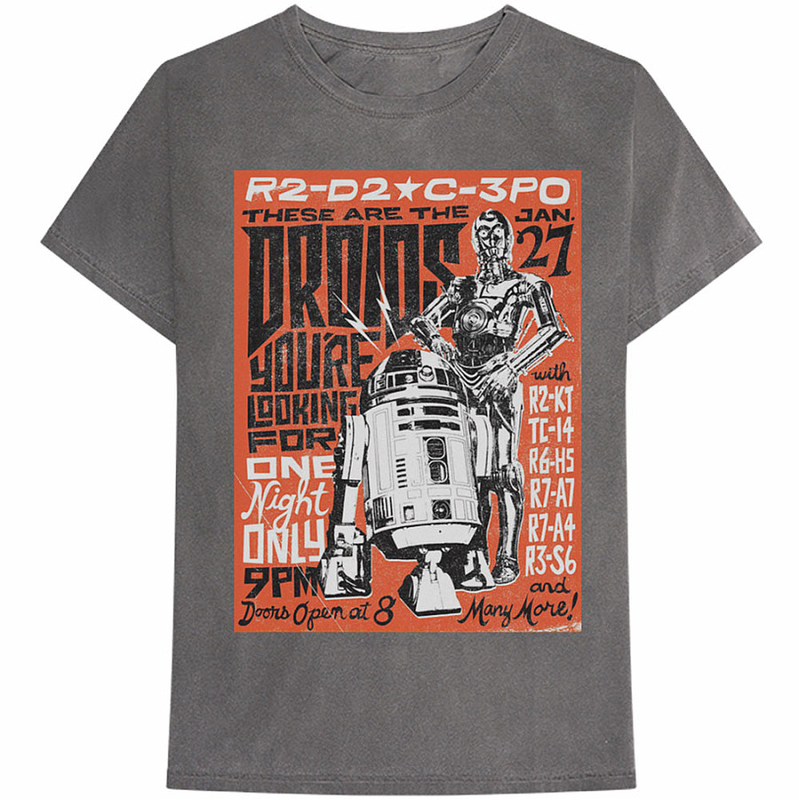 Star Wars tričko, Droids Rock Grey, pánské, velikost S