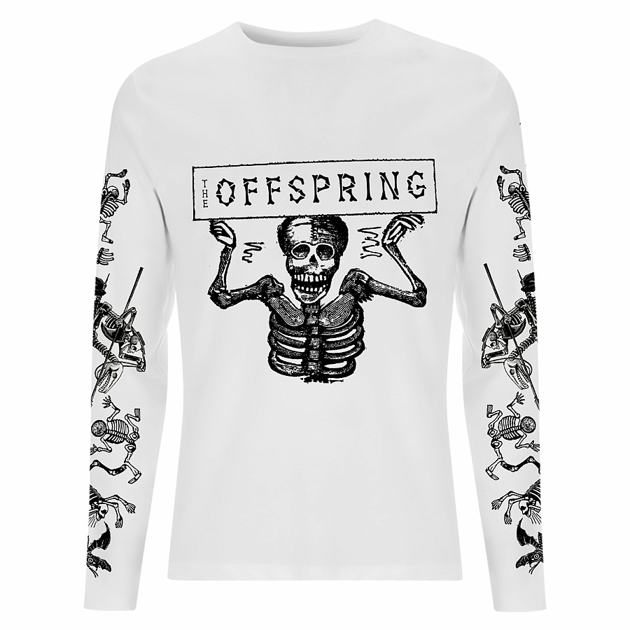 The Offspring tričko dlouhý rukáv, Skeletons White LS, pánské, velikost XXL