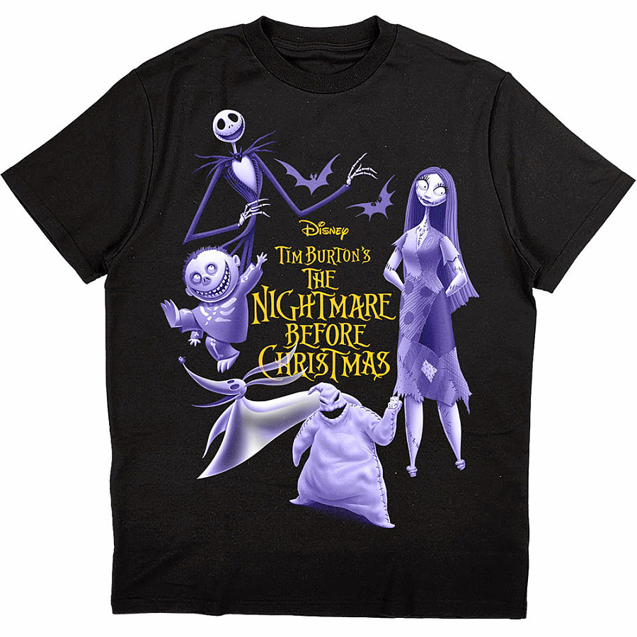 The Nightmare Before Christmas tričko, Purple Characters Black, pánské, velikost L