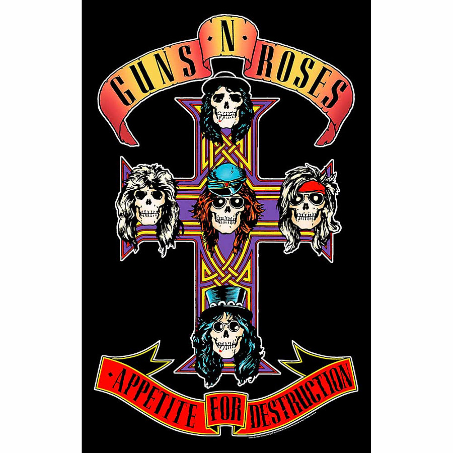 Guns N Roses textilní banner PES 70cm x 106cm, Appetite For Destruction