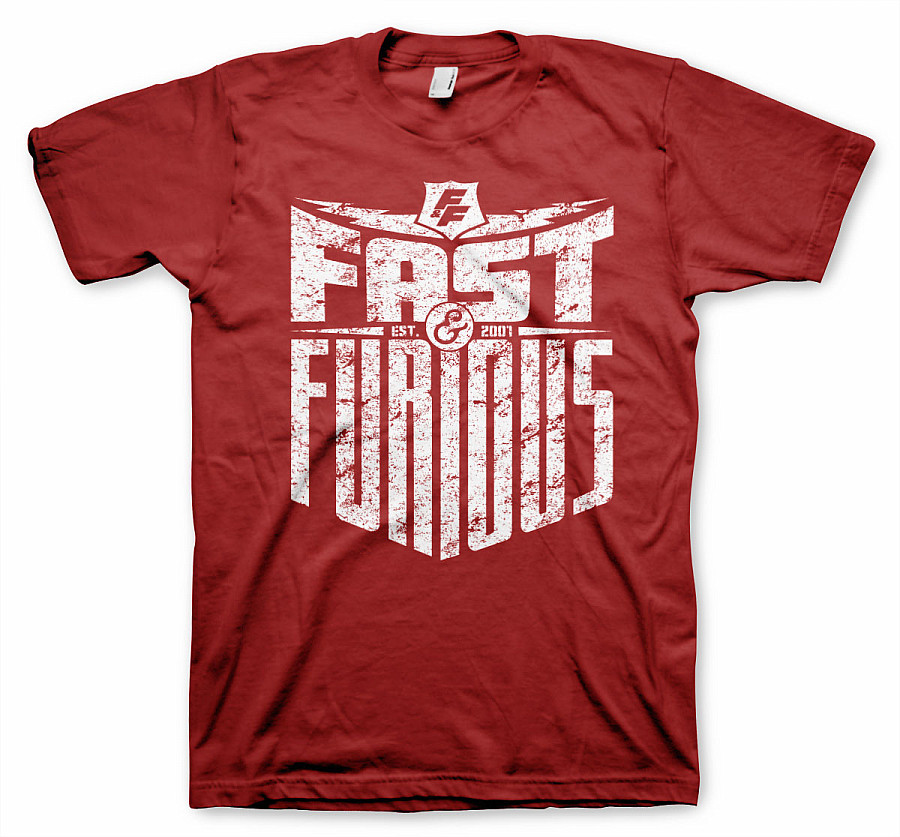 Fast &amp; Furious tričko, EST. 2007 Red, pánské, velikost L