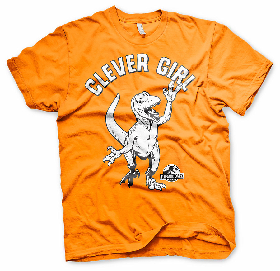 Jurský Park tričko, Clever Girl Orange , pánské, velikost XL
