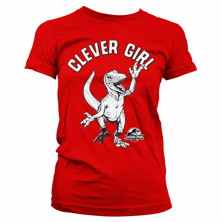 Jurský Park tričko, Clever Girl Girly Red, dámské, velikost L