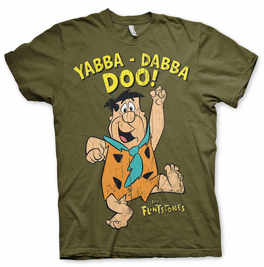 The Flinstones tričko, Yabba Dabba Doo Green, pánské, velikost S