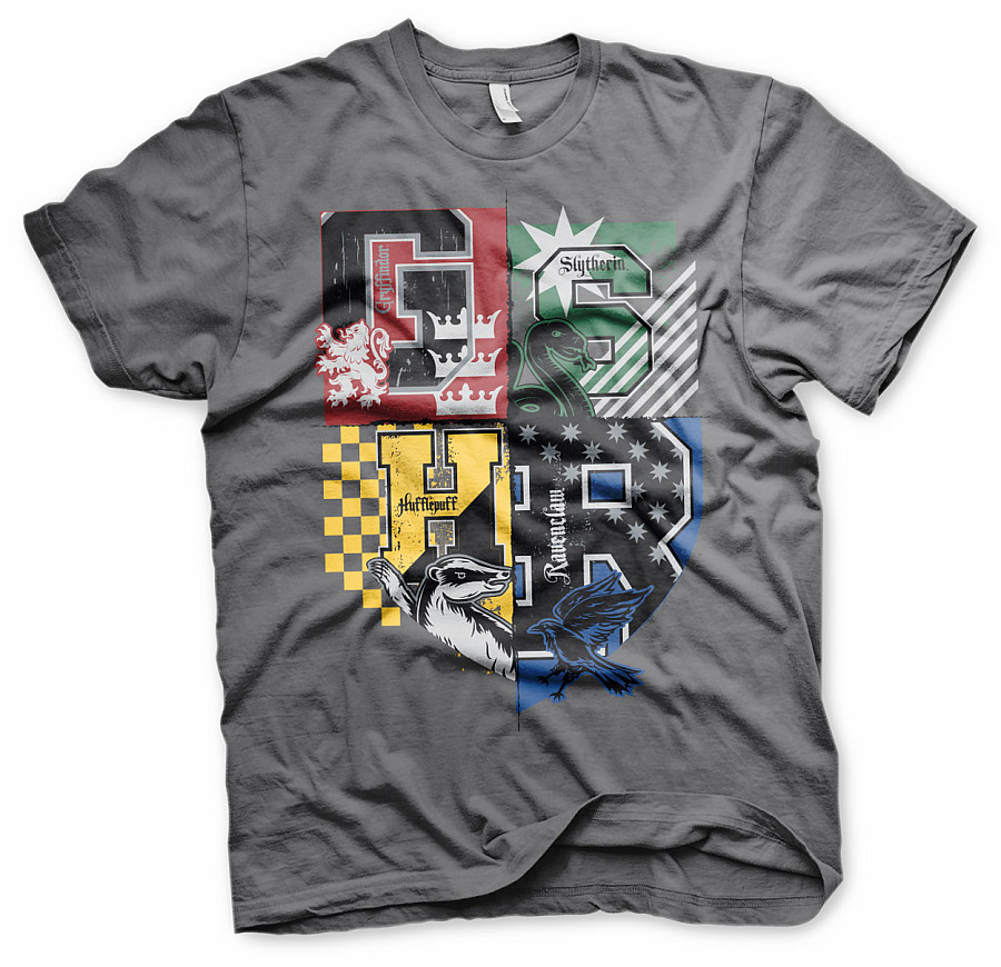 Harry Potter tričko, Dorm Crest Dark Grey, pánské, velikost M