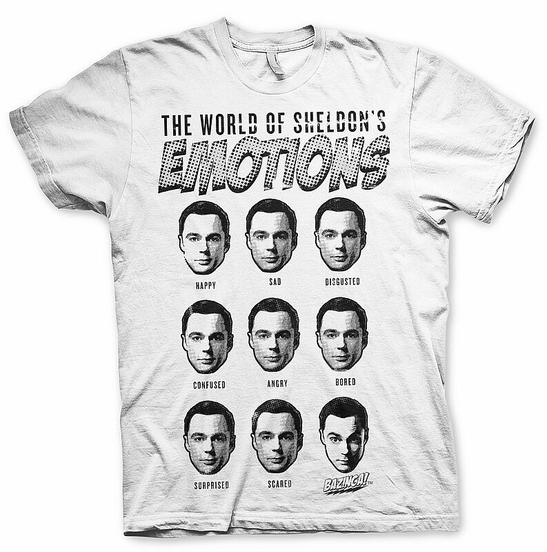 Big Bang Theory tričko, Sheldons Emotions White, pánské, velikost XXL