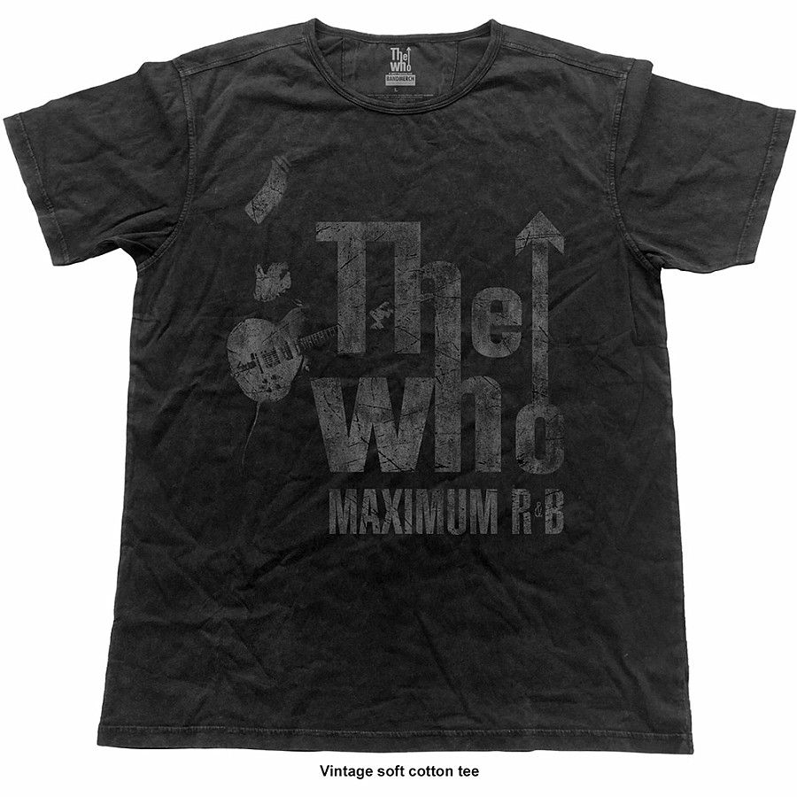 The Who tričko, Maximum R&amp;B Vintage Finish Black, pánské, velikost S