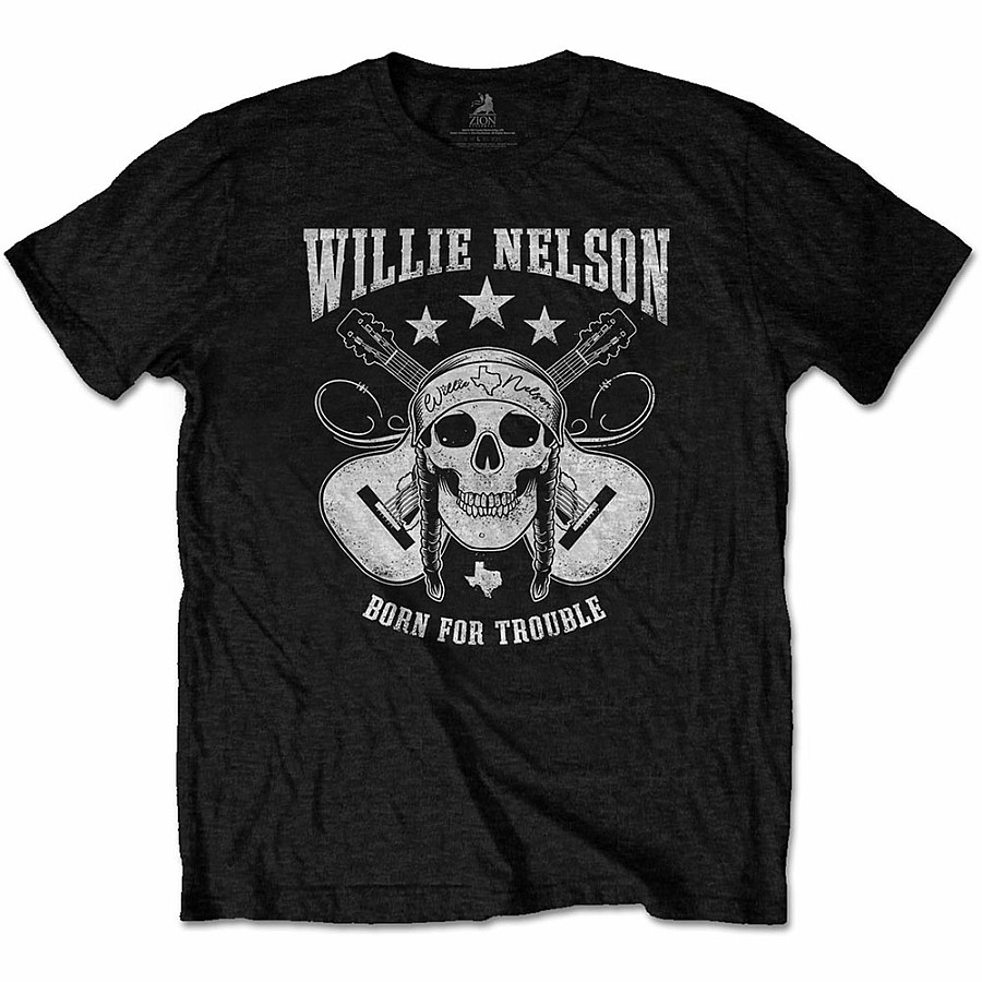 Willie Nelson tričko, Skull Black, pánské, velikost M