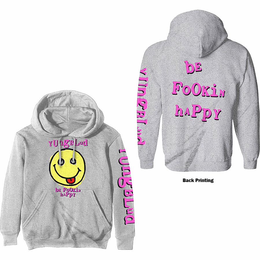 Yungblud mikina, Raver Smile Hoodie BP Grey, pánská, velikost XL