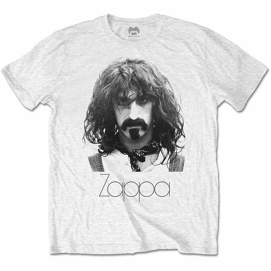 Frank Zappa tričko, Thin Logo Portrait, pánské, velikost M