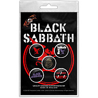 Black Sabbath set 5-ti placek průměr 25 mm, Red Devil