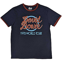 David Bowie tričko, 1978 World Tour Ringer Navy Blue, pánské