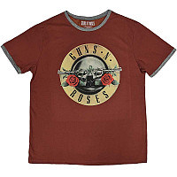 Guns N Roses tričko, Classic Logo Ringer Red, pánské