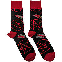 Motley Crue ponožky, Logos & Pentagrams Black, unisex - velikost 7 až 11 (40 až 45)