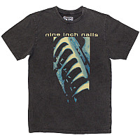 Nine Inch Nails tričko, PHM & Text Logo Stone Wash Charcoal Grey, pánské