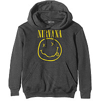 Nirvana mikina, Yellow Happy Face Charcoal Grey, pánská