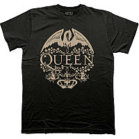 Queen tričko, Floral Crest Mono Black, pánské