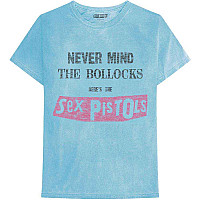 Sex Pistols tričko, NMTB Distressed Dye Wash Blue, pánské