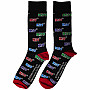 KISS ponožky, Coloured Logos Pattern Black, unisex - velikost 6 až 11 (39 - 45)