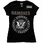 Ramones tričko, Presidential Seal Embellished Black, dámské